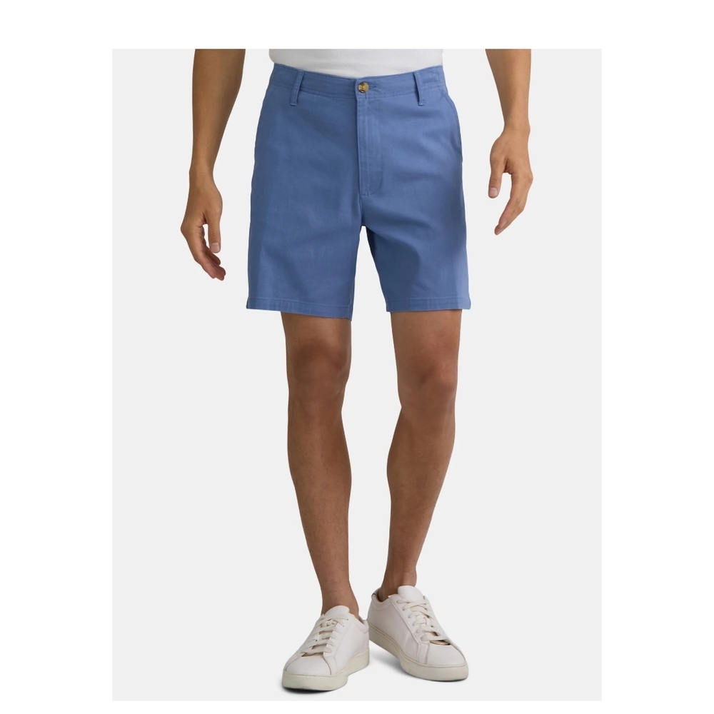 George Men's Light Blue Flat Front Shorts" 9 Inseam"